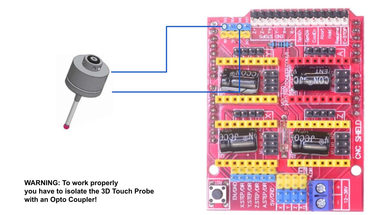 3D Touch Probe wiring with Arduino Uno and CNC Shield